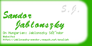 sandor jablonszky business card